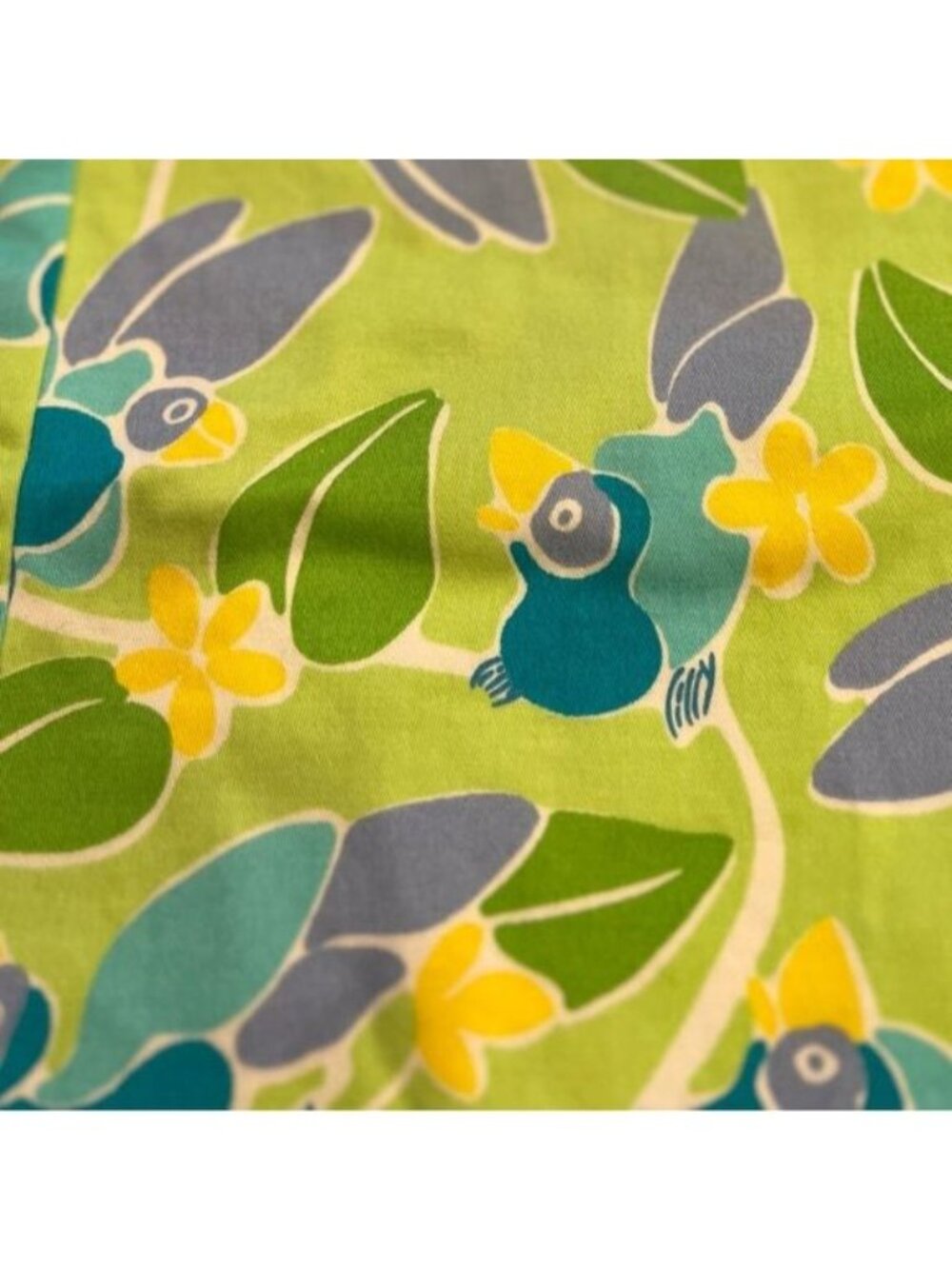 Lilly Pulitzer white label vintage pants size 2 Lime green with floral and birds - Picture 12 of 13